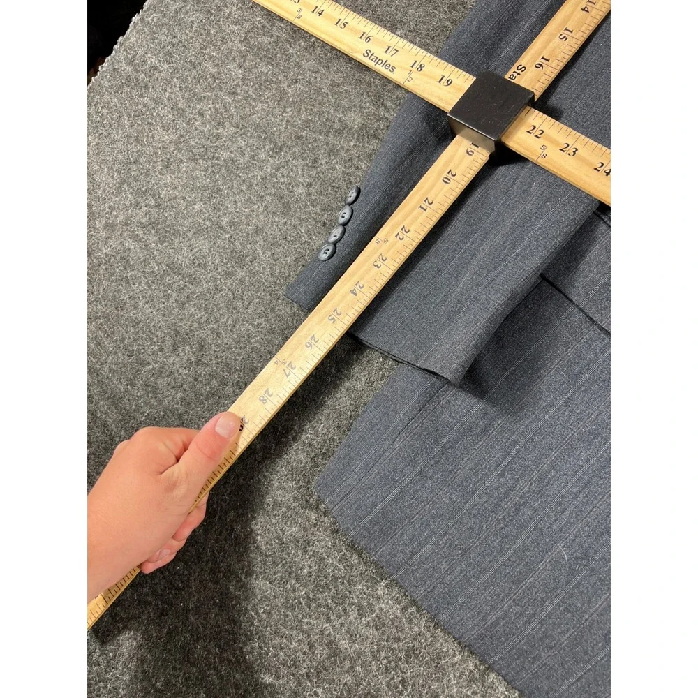 Christian Dior Monsieur Blazer Jacket Mens 40L Grey Pinstripe Wool Preppy Office